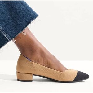 Rothy's The High Point - Wren Captoe Size 7 Authentic With Box Nude Black